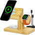 Wireless Charging Station for Apple, 20W Fast 3 in 1 Wireless Charger Stand, Bamboo Charging Station for iPhone 15/14/13/12 Pro/Max/Plus, for Appl...