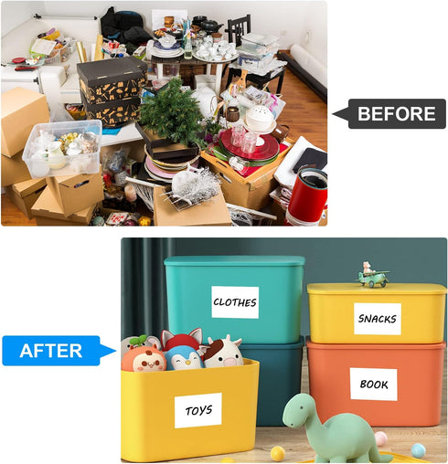 MaxGear 4x6 inch Removable Labels 100 Pcs, Water/Oil/Tear Resistants No Residue for Home Packing Box and Storage Bins, Matte White Paper Sheets, P...