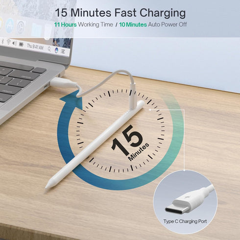 Stylus Pen for iPad with Magnetic Wireless Charge, Fast Charge Apple iPad Pencil, Palm Rejection, Tilt Sensitivity, Work for 2018-2024 iPad Air 3-...