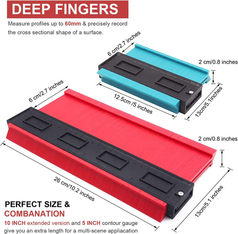 Relitec Contour Gauge Duplicators, Simple Shape Contour Gauge Duplication, Instant Template For Curved and Odd Shapes, Easy Master Outline Gauge T...