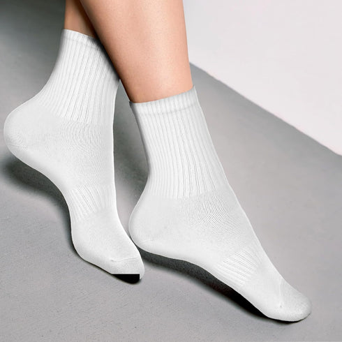 5 Pairs Womens White Socks Size 4-7 Comfortable Ladies Socks Soft Crew Socks for All Day Any Occasion Women’s Socks for Work Home Sports Running A...