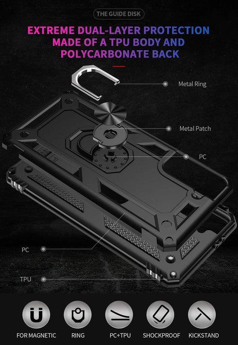 Military Grade Drop Impact for Samsung Galaxy S21 Plus Case 360 Metal Rotating Ring Kickstand Holder Armor Heavy Duty Shockproof Case for Galaxy S...
