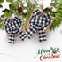 19.6 Yard 2.5 inch Wide Buffalo Plaid Ribbons Wired Edges, 2 Rolls Black and White Checkered Ribbon for Christmas Tree Gift Decorations...