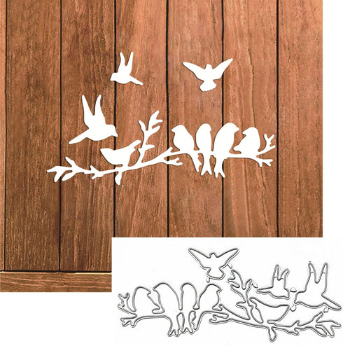 Birds On The Branch Metal Die Cuts, Bird Frame Cutting Dies Stencils DIY Crafts Cards Cuts for DIY Embossing Card Making Photo Decorative Paper Di...
