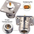 N-Type Socket - Nickel-Plated, Gold-Plated Copper Center, Solder Type, 4 Mounting Holes, 4-Pack, for PCB, Chassis, and Back Panels...