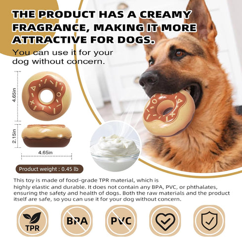 Dog Chew Toys for Aggressive Chewers, Indestructible Tough Squeaky Mental Stimulation Teeth Grinding Interactive Dog Chew Toys for Small/Medium/La...