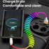 Coiled Colourful Nylon Braided Cord Lightning Cable,2Pack Rainbow Spring Retractable Lightning Cable, USB Fast Charging Cord for Car,Compatible wi...