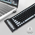 sungwoo Wireless Silicone Keyboard, 2.4GHz Wireless, Foldable Rollup Keyboard, Waterproof, Dustproof and Lightweight, Perfect for PC, Notebook, La...