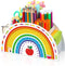 Funrous Wooden Rainbow Pencil Holder Pen Holder Teacher Appreciation Gifts from Students Pencil Organizer Brushes Makeup Brush Crayon School Teach...