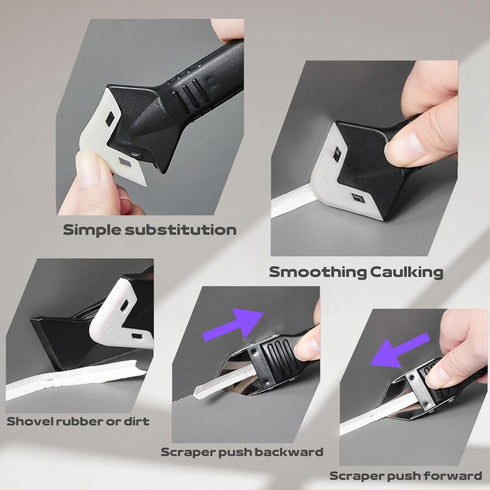 Grout Removal Tool Caulking Tools 24-in-1 Kit with Silicone Glass Glue Angle Scraper Grout Saw Blade Scraper Finishing for Kitchen Bathroom Window...