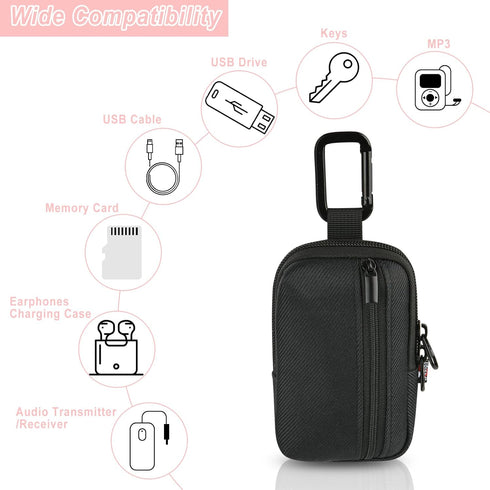 TXEsign Carrying Case Storage Bag for AirFly Pro Bluetooth Audio Transmitter/Receiver and Bluetooth Earbuds Charging Case, Protective Case Pouch f...