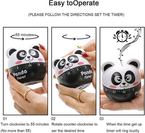 DEAYOU 3 Pack Mechanical Kitchen Timer, 60 Minute Egg Timer for Cooking, Small Cute Countdown Timer, Wind Up Manual Dial Rotating Timer Reminder f...