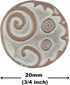 Bezelry 12 Pieces Swirl and Circles Metal Shank Buttons. 20mm (3/4 inch) (Copper White Patina)...