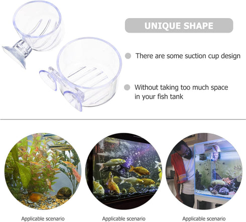 Mipcase 4Pcs Red Worm Feeder Shrimp Feeding Dish with Suction Cup Aquarium Glass Cone Feeder Cup Floating Fish Tank Feeding Food Bowl Plant Holder...