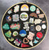 REOVE Wall Hanging Pin Collection Display Stand Enamel Pin Display Holder Display Board, Canvas Leather Embroidery Hoop for Display Pins Buttons W...