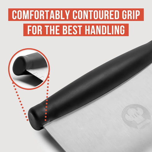 Chef Pomodoro Stainless Steel Bench Scraper 6" for Bread, Pizza and Pastry, Dough Scraper, Kitchen Scraper Tool, Sharp Edge Food Scraper Tool Kitc...