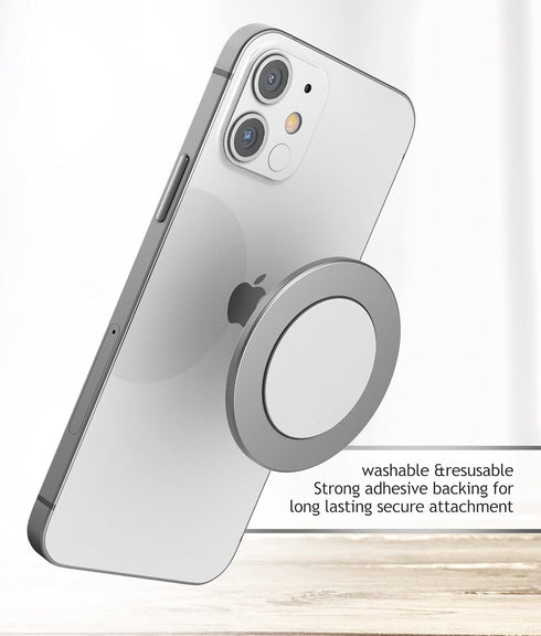ENCASED Stick-on iPhone Holder, Compatible with MagSafe Mount (Ultra Slim 0.15") Secure Magnetic Mounting Disk for Wall, Car Dash, Home Gym, Kitch...