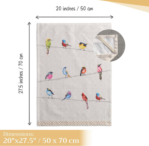 Maison d' Hermine Kitchen Towels Set of 2 100% Cotton 27.50" x 20" Reusable Cloth Tea Dish Towels Absorbent with Hanging Loop for Kitchen, Dining,...