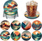 ijbnhd 8 Pcs Diamond Painting Coasters with Holder, Abstract Landscape Diamond Art Coasters Diamond Painting Kits for Beginners, Adults Art Craft ...