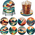 ijbnhd 8 Pcs Diamond Painting Coasters with Holder, Abstract Landscape Diamond Art Coasters Diamond Painting Kits for Beginners, Adults Art Craft ...