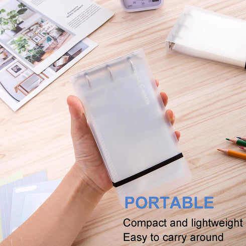 3×5” index card Binder organizer with Plastic pocket Sleeves, small organized folder for recipes Flashcards,portable notecards case holder (2pcs C...