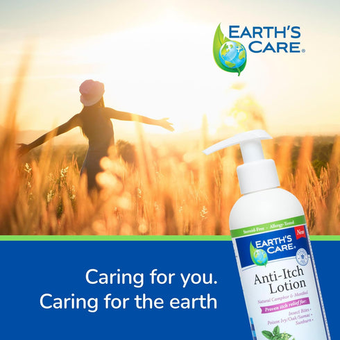 Earth's Care Anti Itch Lotion - Steroid Free - Soothes Sunburns, Dry and Itchy Skin, and Minor Skin Irritation, FL. 8 OZ...