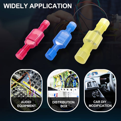 Twidec/210PCS Nylon Spade Connectors Kit 22-10 Gauge Male and Female Wire Spade Terminal Quick Disconnect Fully Insulated Wire Crimp Connector for...