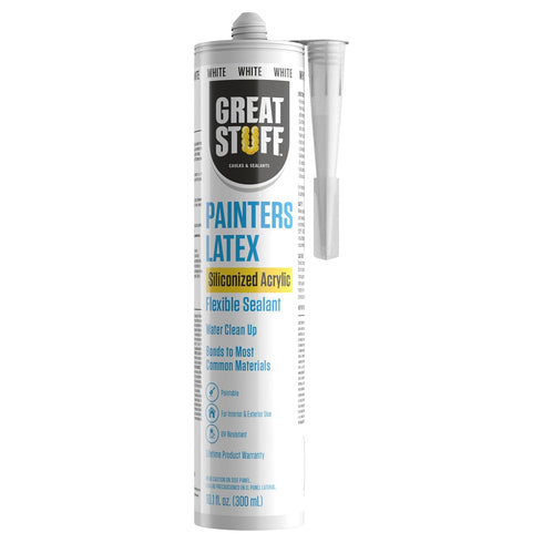 Great Stuff Acrylic Latex Paintable Caulking Sealant - White Caulk, Painters Caulk, Painters Latex Siliconized Acrylic Caulk, Paintable Caulk, Whi...