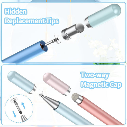 Stylus Pens for Touch Screens(3 Pcs), High Precision 2-in-1 Stylus Pen for iPad Compatible with iPad/iPhone/Tablet/Android/iOS and All Capacitive ...