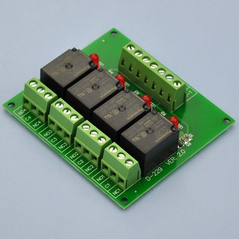 Electronics-Salon 4 SPDT 10Amp Power Relay Module, DC 12V Version....