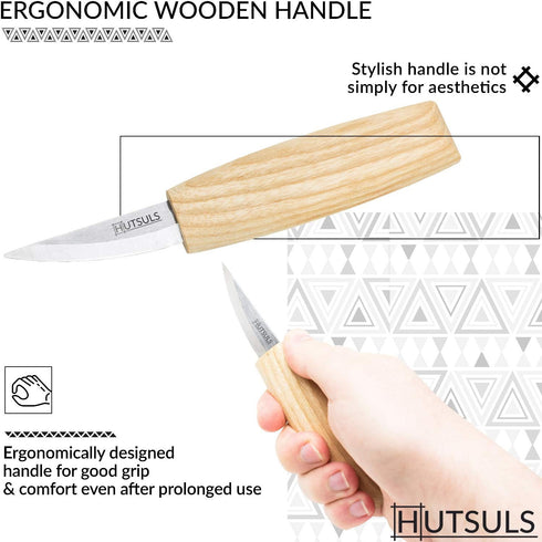 Hutsuls Wood Whittling Knife for Beginners - Razor Sharp Wood Carving Knife in a Beautifully Designed Gift Box, Sloyd Woodworking Knife for Men, W...