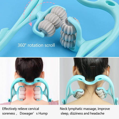 HaSeftni Trigger Point Roller Massager Tool with 6 Balls for Pain Relief deep Tissue Handheld Suitable for Legs Waist Neck and Shoulder Massage Re...