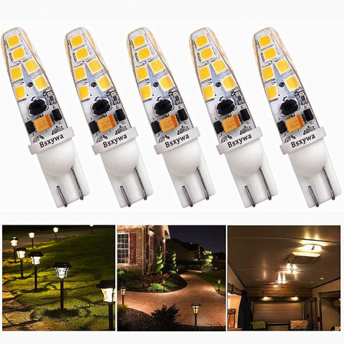 T5 T10 921 194 Wedge Base Landscape 12volt LED Waterproof Light Bulb, 25W Equivalent 3Watt, Warm White 2700K-3000K for Outdoor Landscape RV Camper...