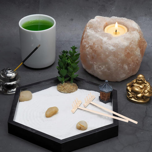 Mini Zen Garden Rake Tools, 12PCS Zen Garden Bamboo Sand Rake Set, Meditation and Zen Garden Accessories for Tabletop Decor...