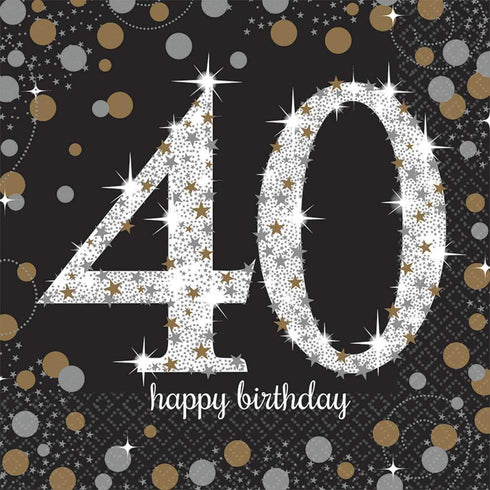 Sparkling Celebration 40 Luncheon Multicolor Paper Napkins ( 6.5" x 6.5" ) - Pack Of 16, Premium Quality & Eye-catching Design - Perfect For Birth...