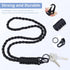Heavy Duty Neck Lanyard Keychain for Men Women Outdoor Survival, Black Parachute Rope Necklace Keychains with HK Clip Key Ring for ID Card Badge H...