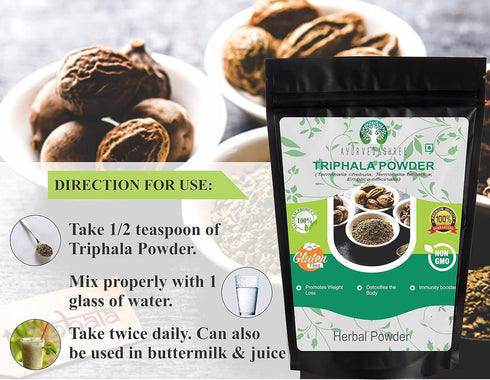 Triphala Powder 100 Gm | Formula of Amla, Haritaki & Bibhitaki | Supports Daily Detoxifying, Cleansing & Rejuvenation | Supports Immune System | N...