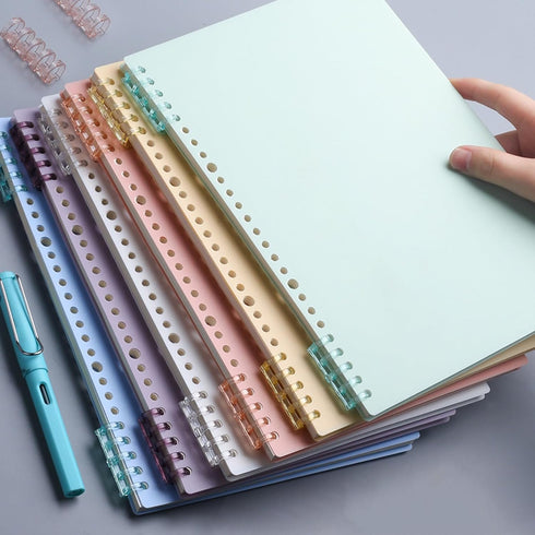 yueton 7Pcs Loose-Leaf Binding Strip with Book Ring 5-Hole Segmented Plastic Binder Detachable Loose Leaf Ring for Notebook Diary Ledger Loose-Lea...