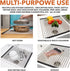 Roll Up Dish Drying Rack 21" x 16" - Over The Sink for Kitchen Counter, Foldable SUS304 Stainless Steel Dish Drying Rack for Cups, Utensils, Fruit...
