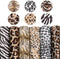 David accessories Metallic Leopard Zebra Pattern Printed Faux Leather Fabric Sheets 6 Pcs 7.7" x 12.9" (20 cm x 33 cm) Include 2 Kinds of Leather ...