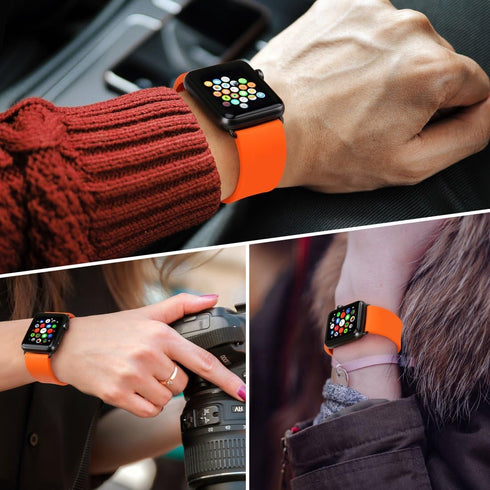 Replacement for Apple Watch bands, MAIKES Rubber Apple Sport Band for 49mm 45mm 42mm 44mm 38mm 40mm Apple Watch strap for iWatch Series 8 Series 7...