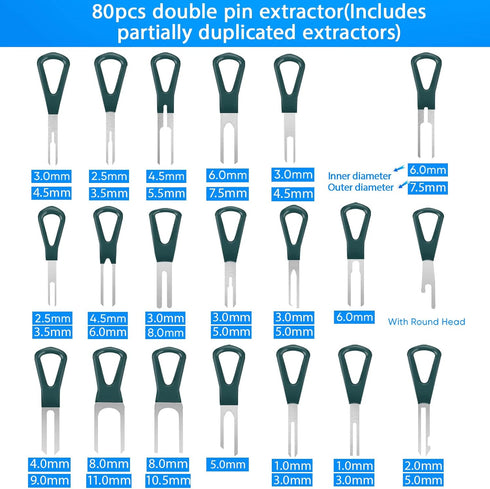 Terminal Removal Tool Kit 172 Pcs Depinning Tool Electrical Connector Pin Removal Tool Kit Pin Extractor Tool Set Wire Terminal Release Tool for A...