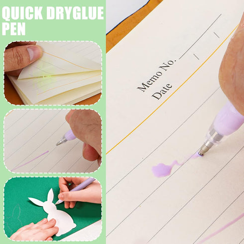 6pcs Scrapbooking Glue Pen, Quick Dry Glue Pen for Scrapbook Multi-Color Adhesive Glue Pens Glue Pens for Crafting DIY Drawing Papercrafts (6 Colo...