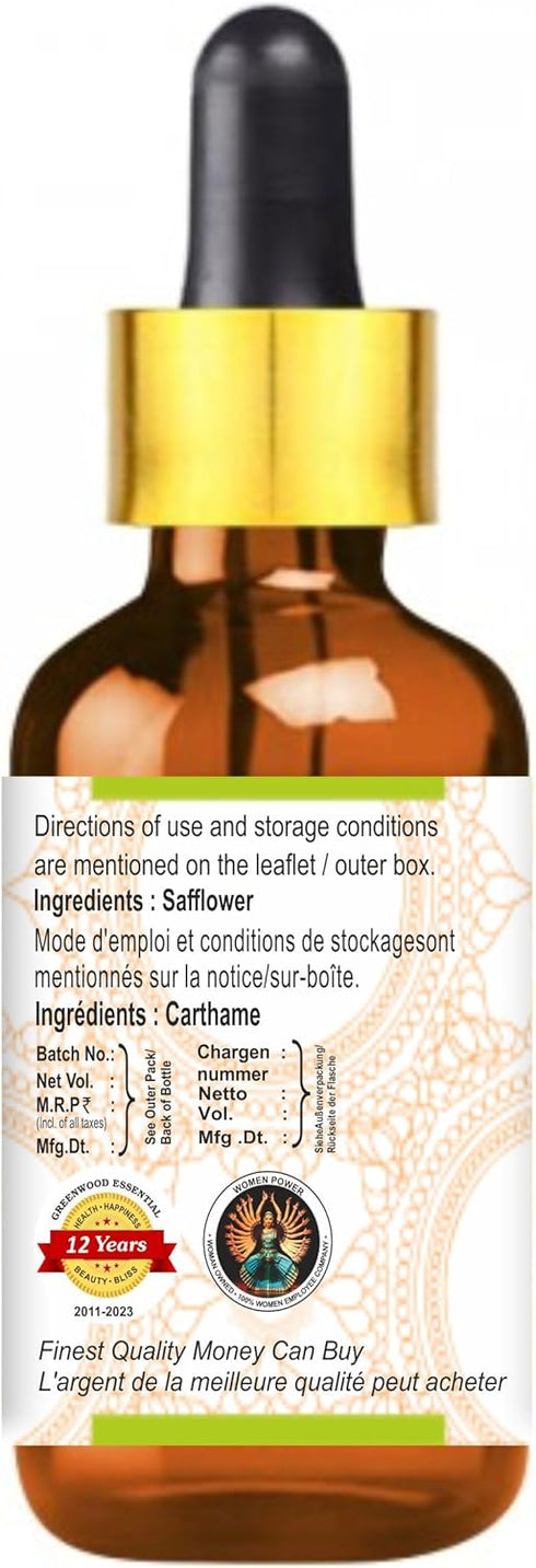 Pure Saffron Essential Oil (Crocus sativus) with Glass Dropper Steam Distilled 5ml (0.16 oz)...