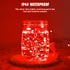 JMEXSUSS 4 Pack 50 LED Red Fairy Lights Battery Operated, 16.1ft Mini Firefly Starry Lights, Red String Lights for Bedroom Wedding Party Christmas...