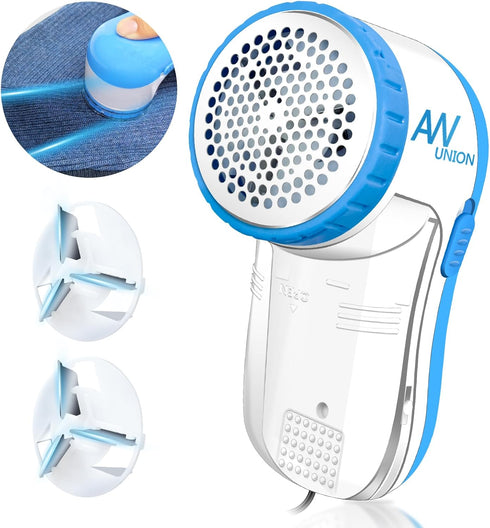 Fabric Shaver Lint Remover, AW union USB Powered Lint Shaver Efficiently Remove Lints from Fabrics, Clothes, Upholstery - 70" Cord - 2 Replacement...