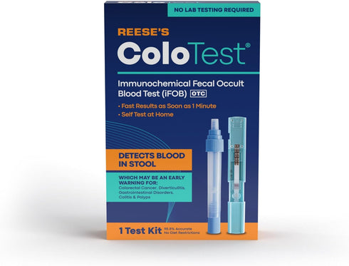 Reese's ColoTest Immunochemical Fecal Occult Blood Test (iFOB) FIT Test for Colorectal Cancer Screening 1ct...