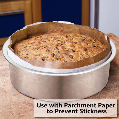 P&P CHEF Cake Pan Set of 3, 4" + 6" + 8" Round Baking Layer Tier Cake Pans Tins, Stainless Steel Bakeware for Birthday Weeding, Heavy Duty & Non T...