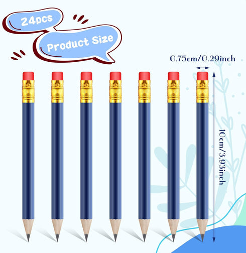 24 Pcs Mini Pencils Golf Pencils With Erasers Bridal Shower Pencils HB Graphite Pencil For Students Designers Architects School Office(white)...