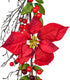 DearHouse 5.3 Ft Berry Christmas Garland, Artificial Poinsettia Garland with Red Berries and Holly Leaves, Pine Cone Garland for Winter Holiday Ne...